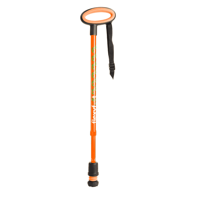flexyfoot oval handle walking stick orange