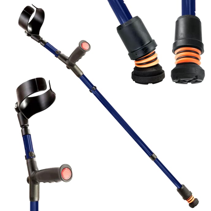 flexyfoot soft grip double adjustable crutches blue single