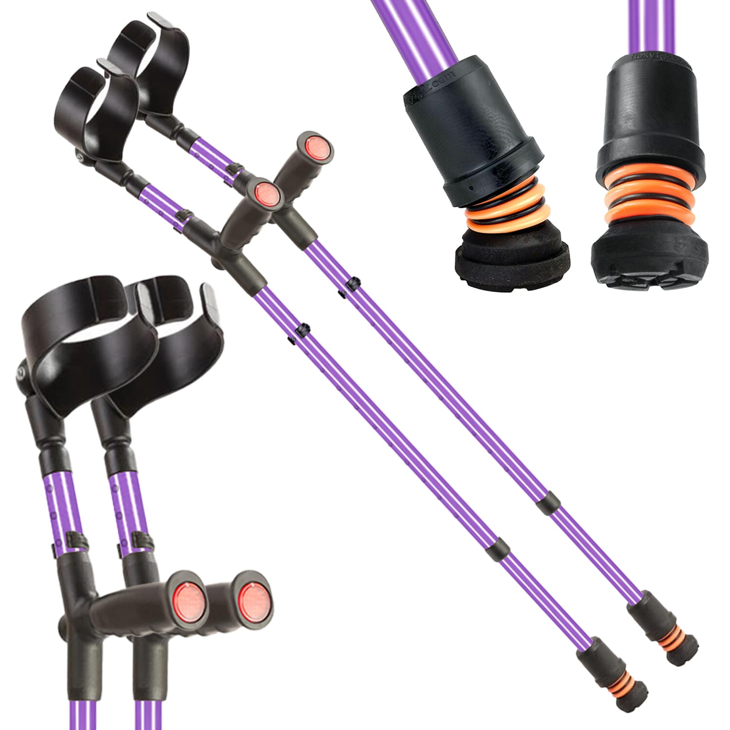 View Flexyfoot Soft Grip Double Adjustable Crutches Lilac Pair information