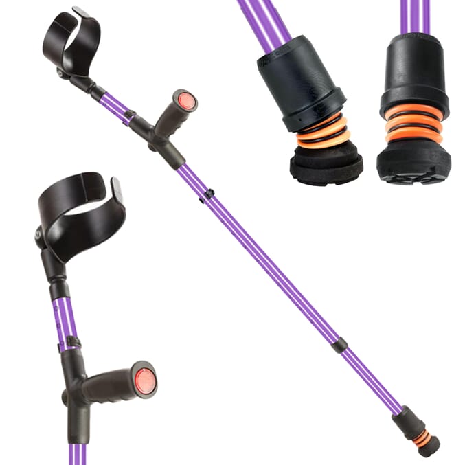 flexyfoot soft grip double adjustable crutches lilac single