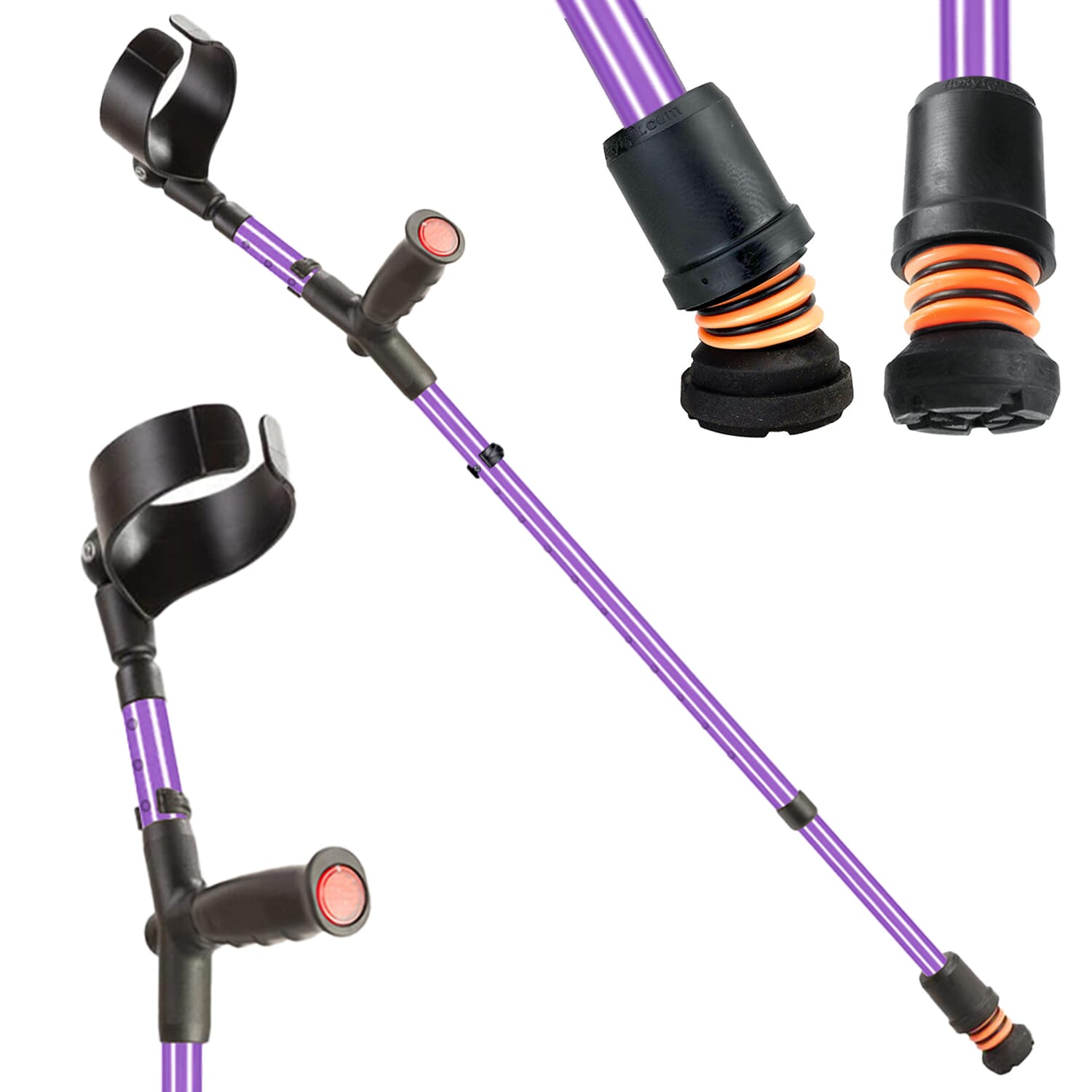 flexyfoot soft grip double adjustable crutches lilac single