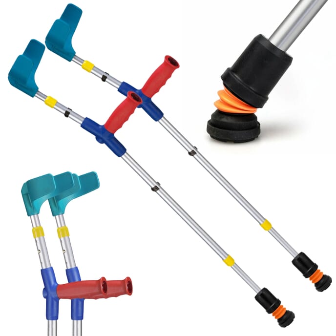 flexyfoot soft grip double adjustable junior crutches red pair