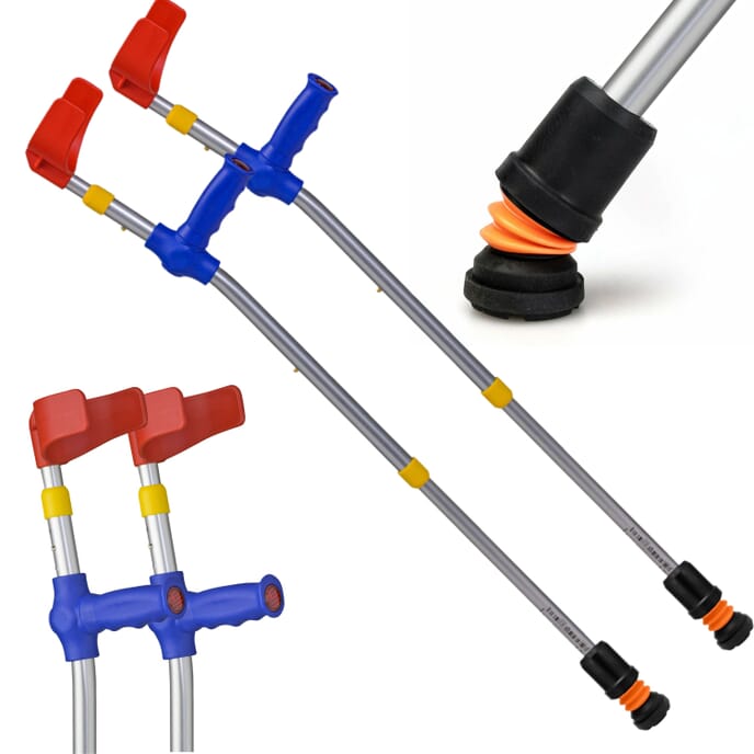 flexyfoot soft grip double adjustable kids crutches blue pair