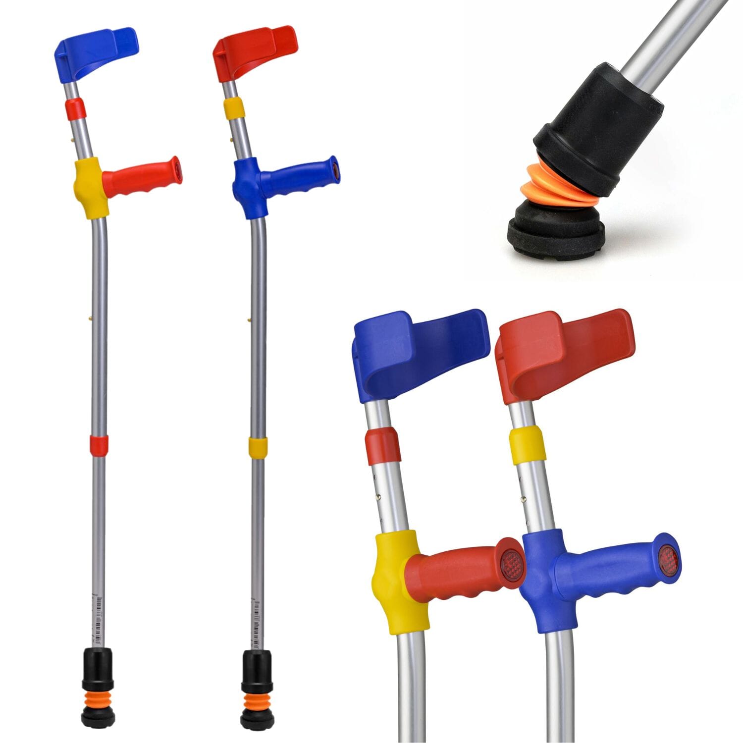 View Flexyfoot Soft Grip Double Adjustable Kids Crutches Blue Single information