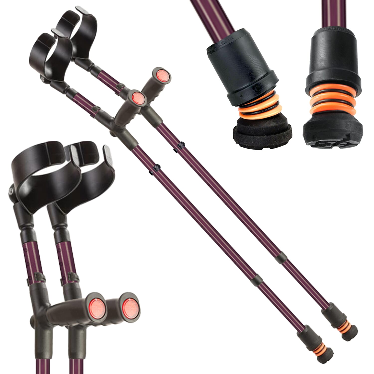 View Flexyfoot Soft Grip Double Adjustable Crutches Blackberry Pair information