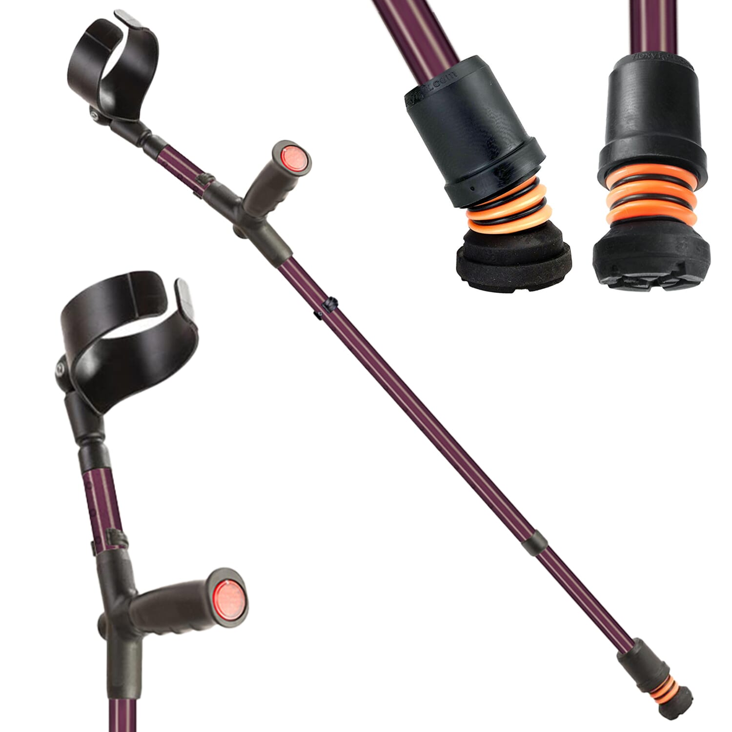 View Flexyfoot Soft Grip Double Adjustable Crutches Blackberry Single information