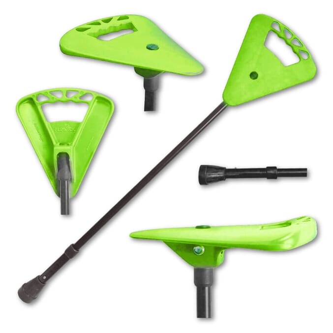 flipstick walking stick adjustable bright green