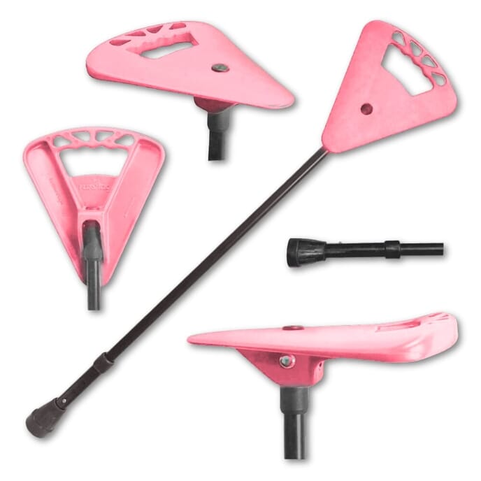 flipstick walking stick adjustable pink