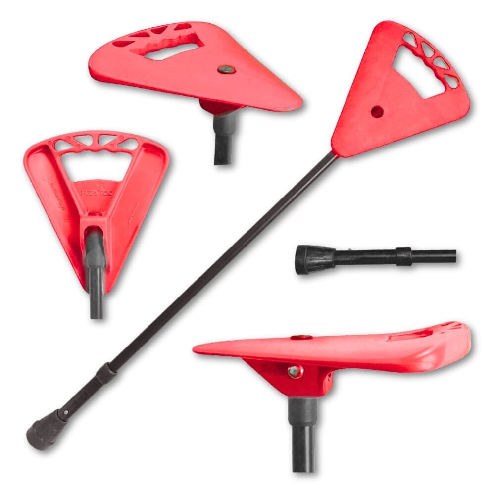 flipstick walking stick adjustable red