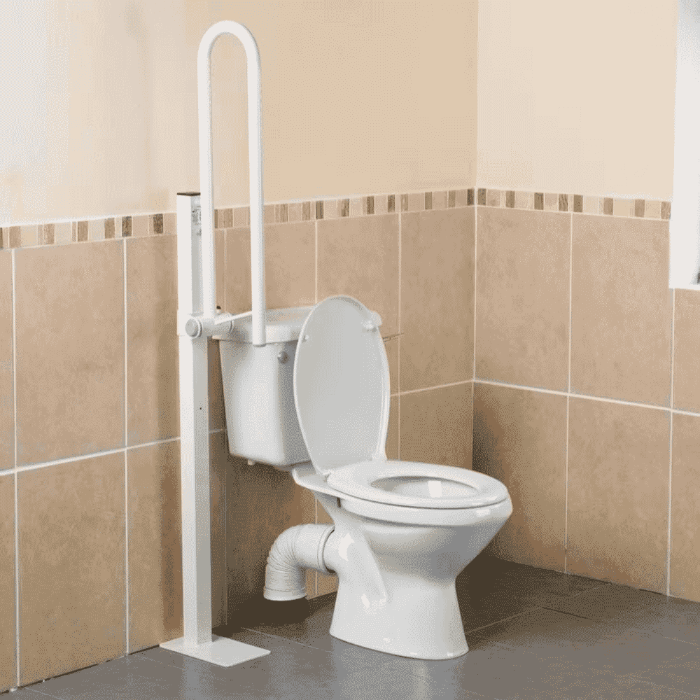 floor mounted folding toilet support rail lifestyle