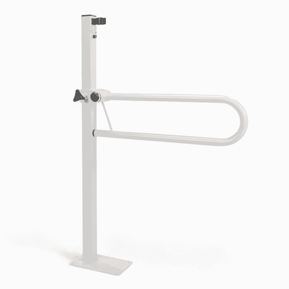 floor mounted folding toilet support rail short