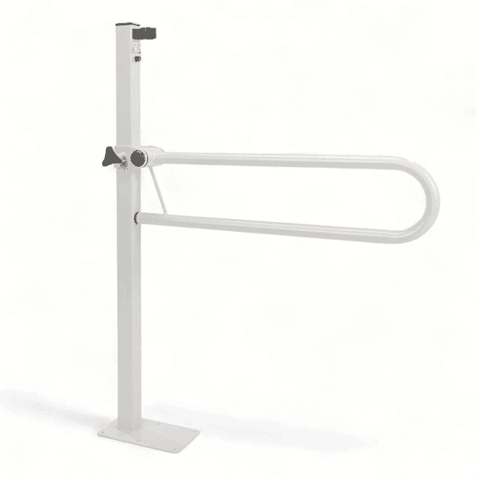 floor mounted folding toilet support rail standard