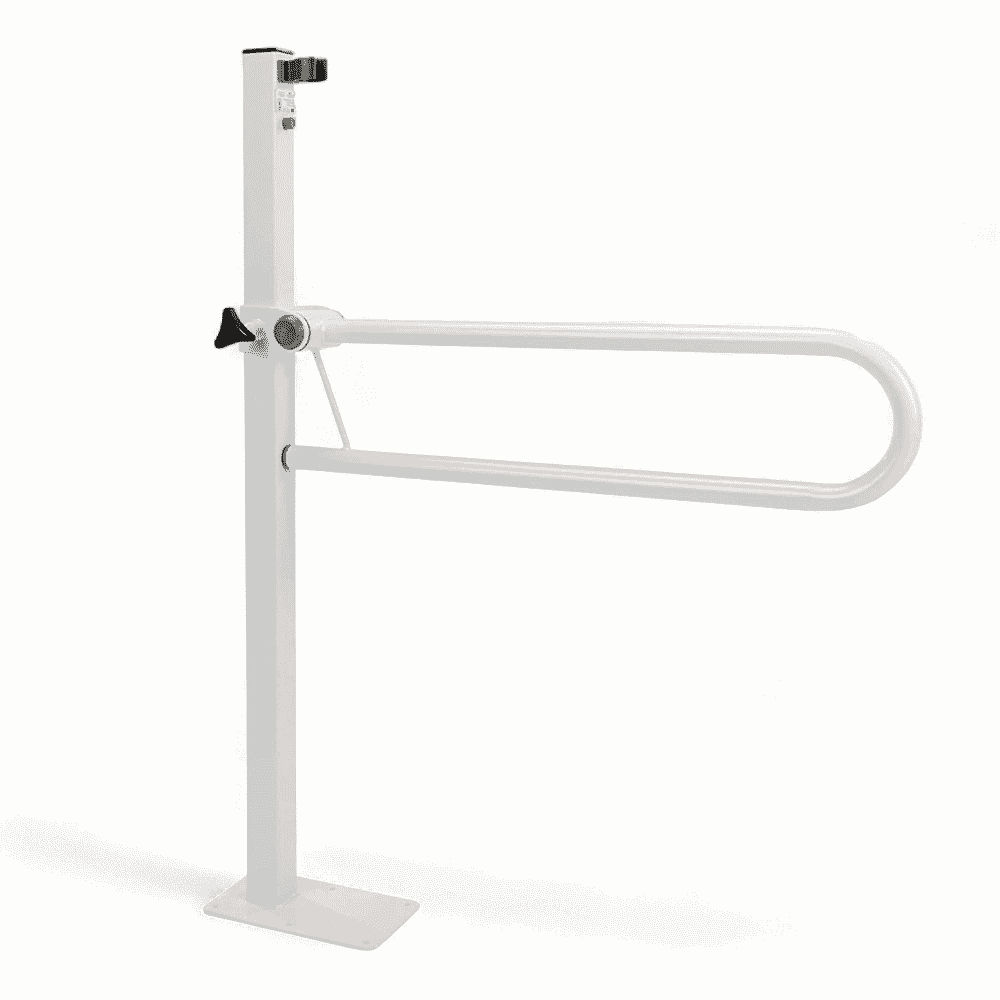 floor mounted folding toilet support rail standard