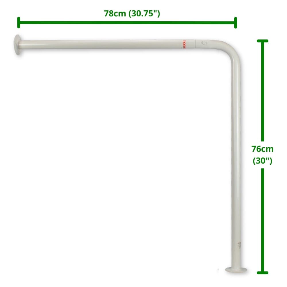 floor to wall toilet support rail dimensions
