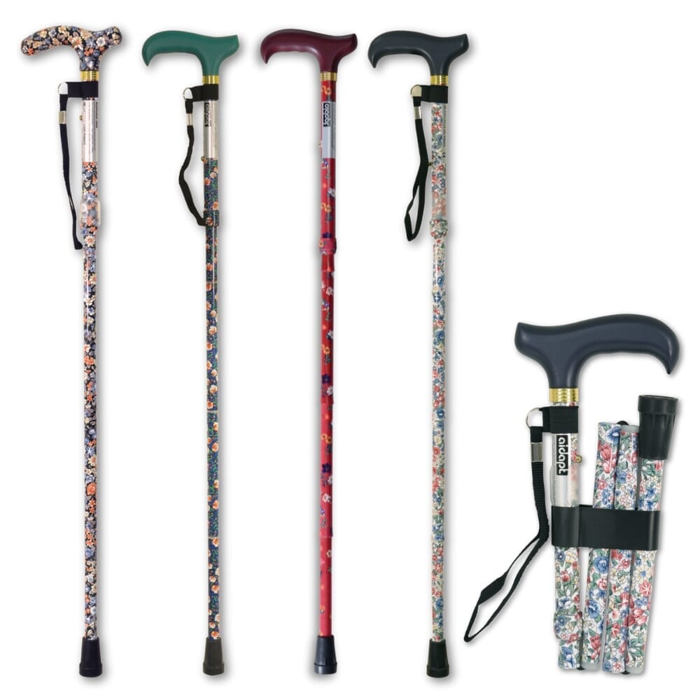 Floral Folding Walking Stick