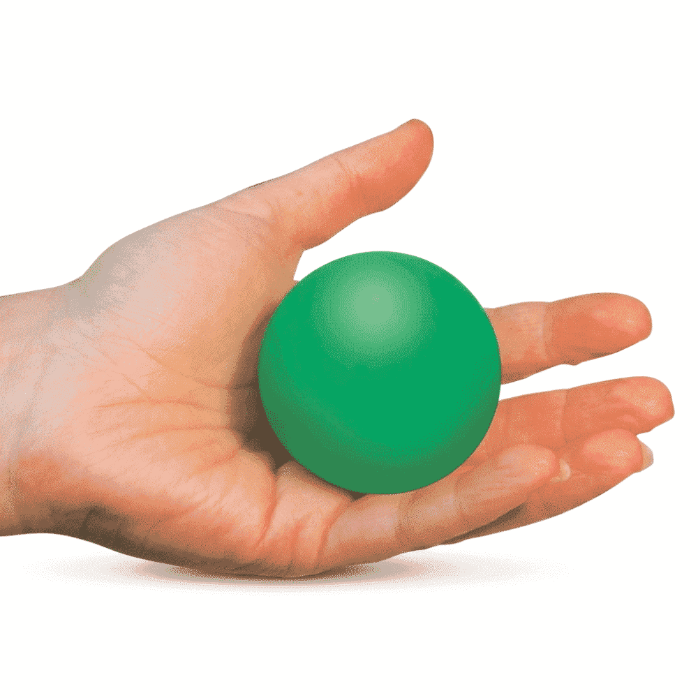 foam stress ball green in hand