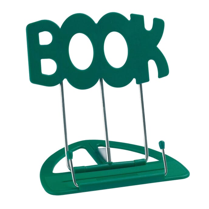 fold flat book holding stand green