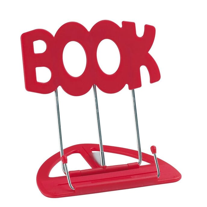 fold flat book holding stand red