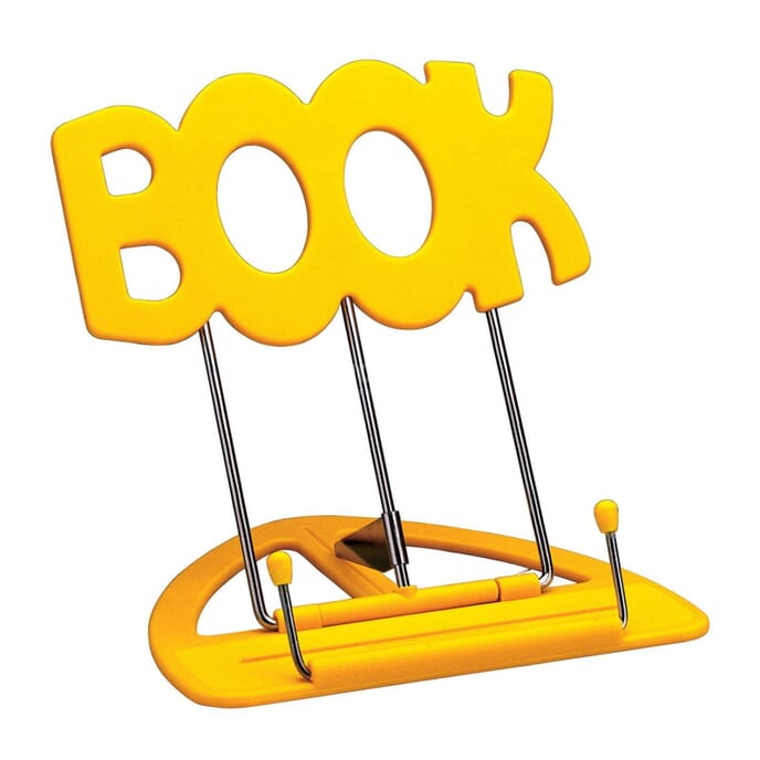 fold flat book holding stand yellow