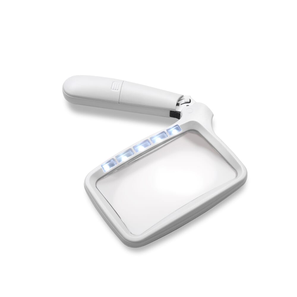 fold up led magnifier shown part open