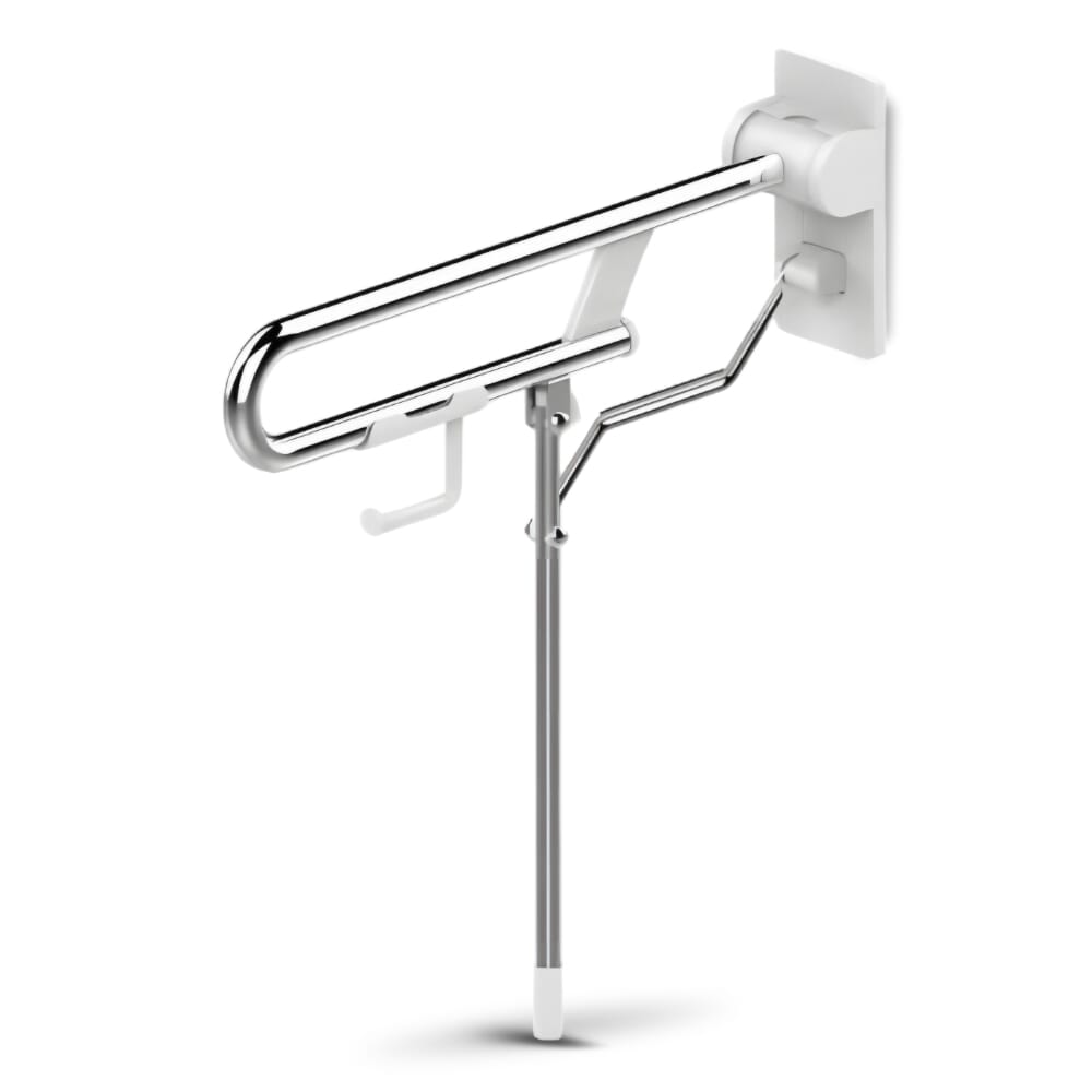 fold up toilet rail with leg white