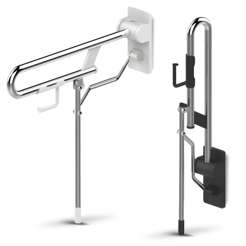 Fold-Up Toilet Rail with Leg