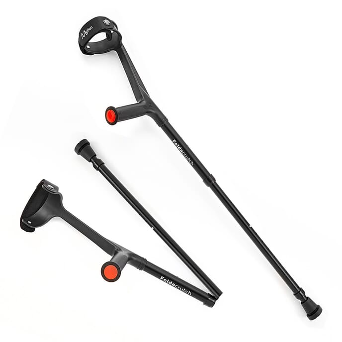 foldacrutch folding crutches black