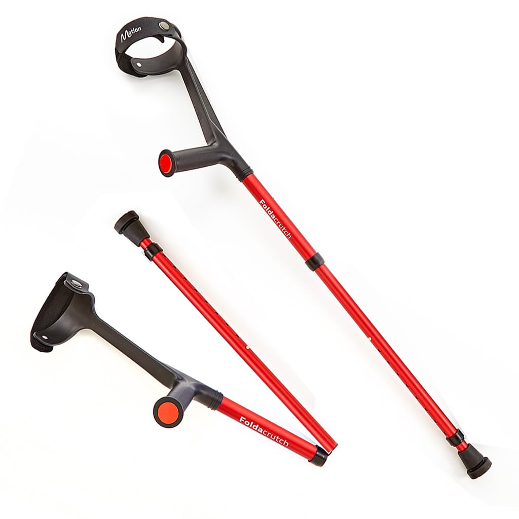 foldacrutch folding crutches red