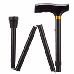 Folding Adjustable Walking Stick - 29-33'', Black