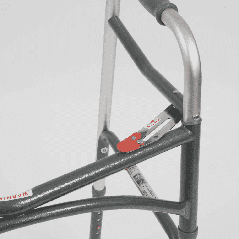 folding bariatric walking frame mechanism