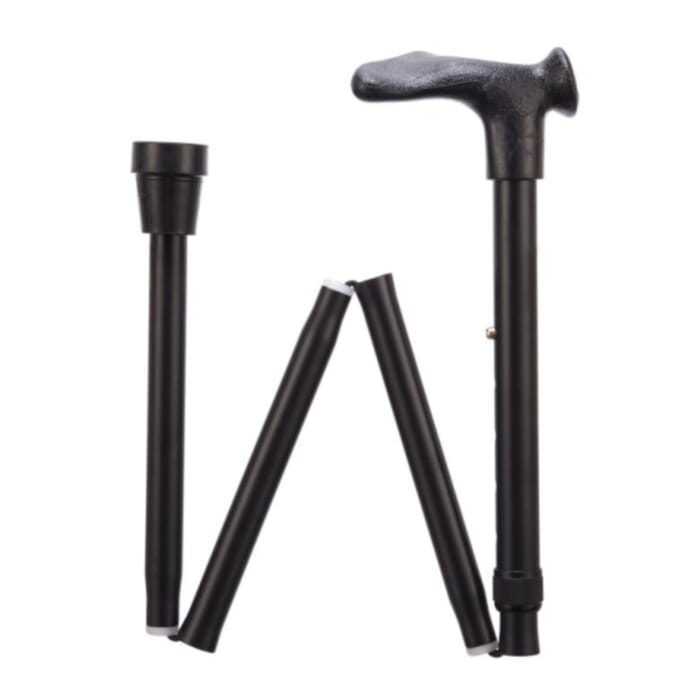 folding comfort grip cane black right handed