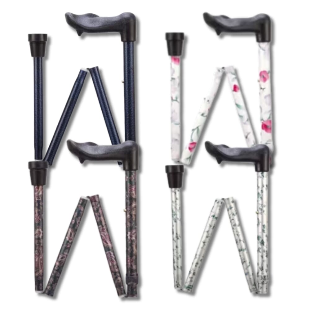 Folding Comfort Grip Walking Sticks