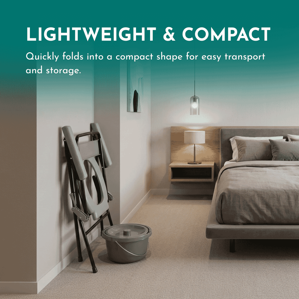 folding commode chair compact