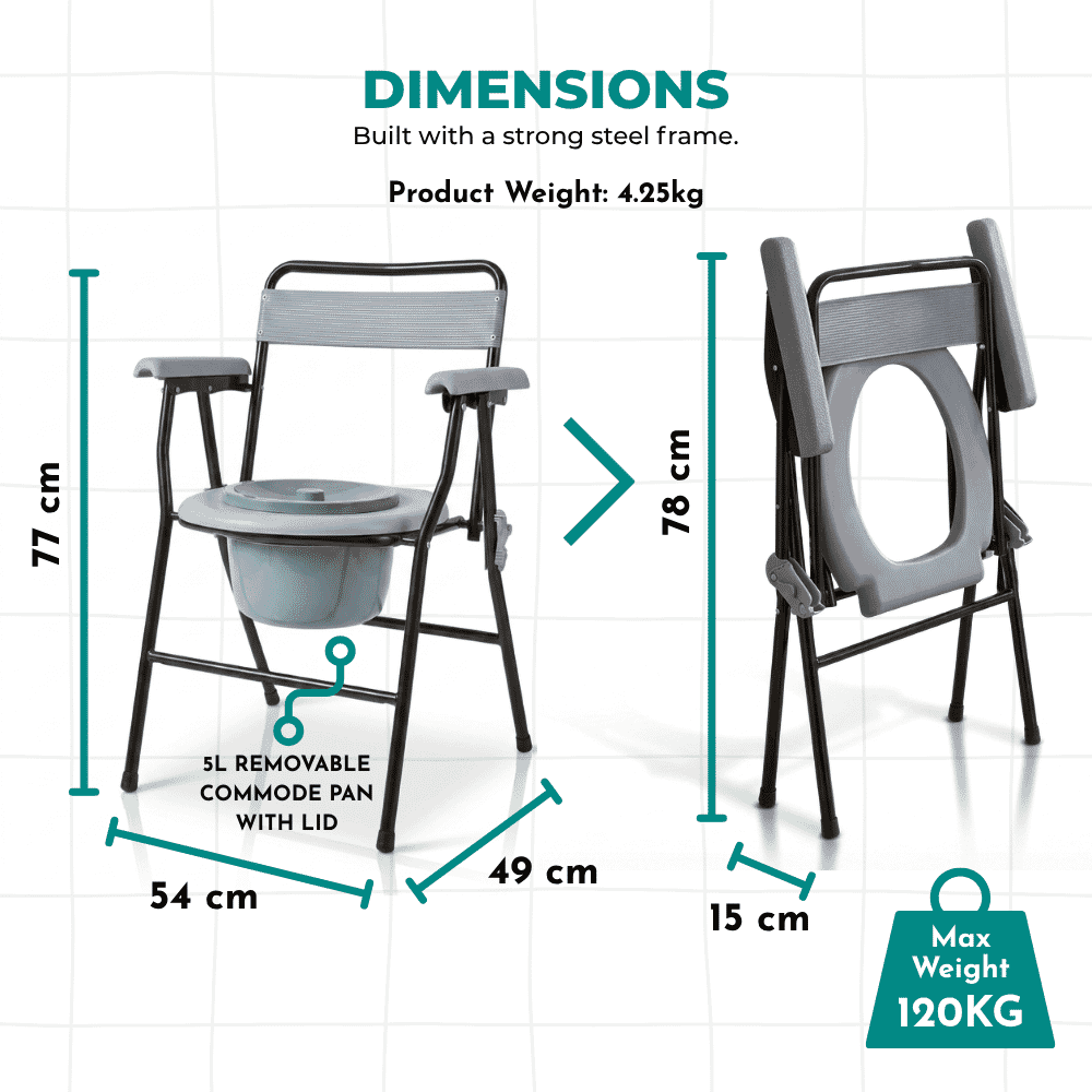 folding commode chair dimensions