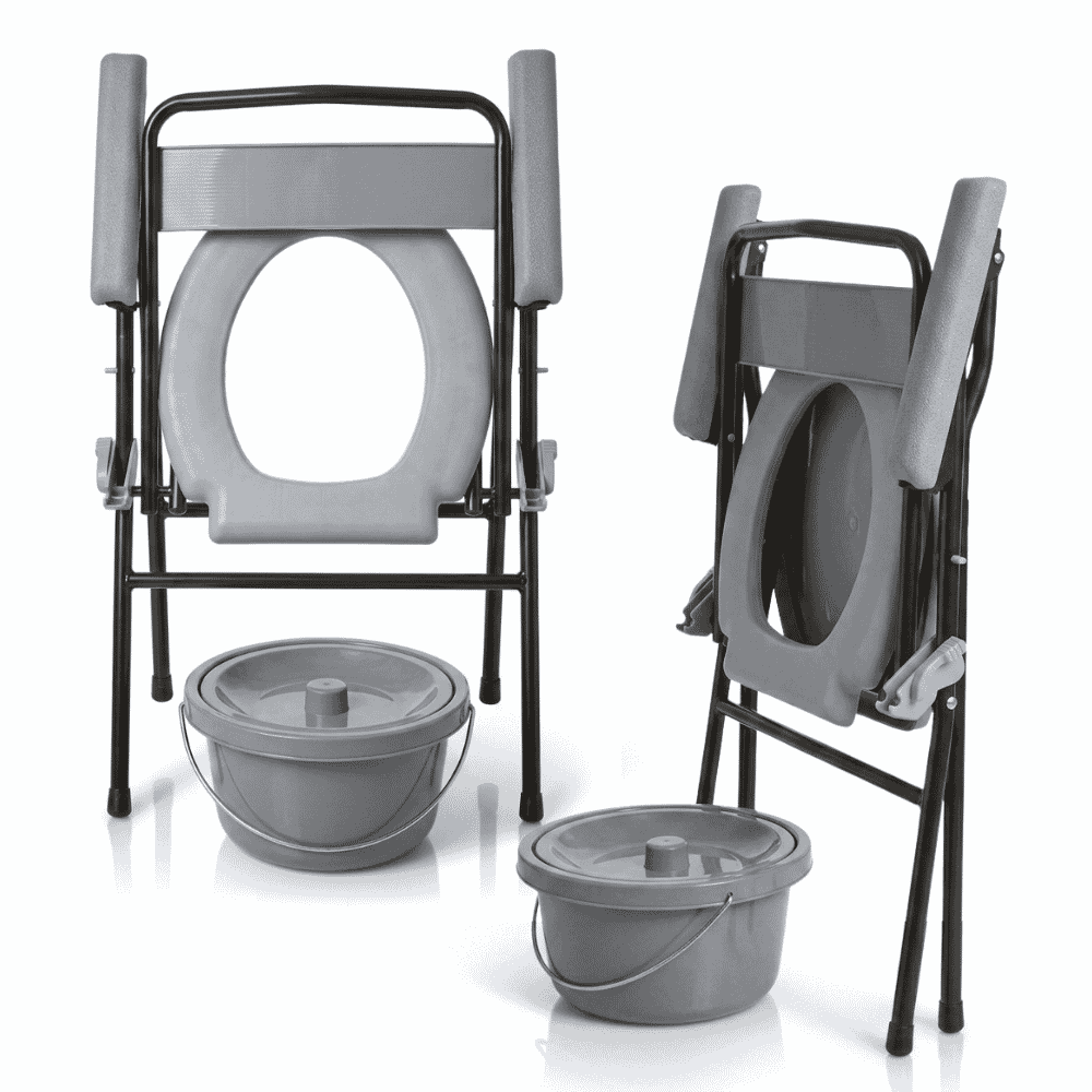 folding commode chair folded