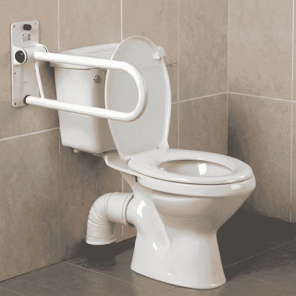 folding devon luxury toilet support rail short in situ