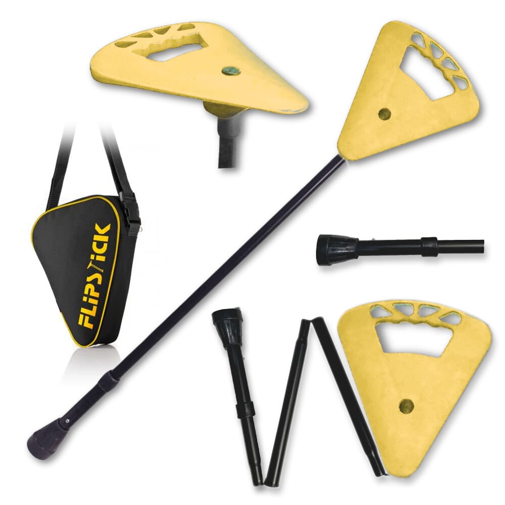 folding flipstick walking stick adjustable yellow