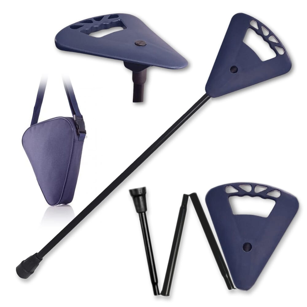 folding flipstick walking stick navy blue