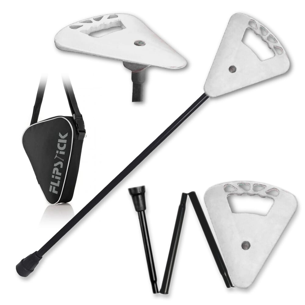 folding flipstick walking stick white