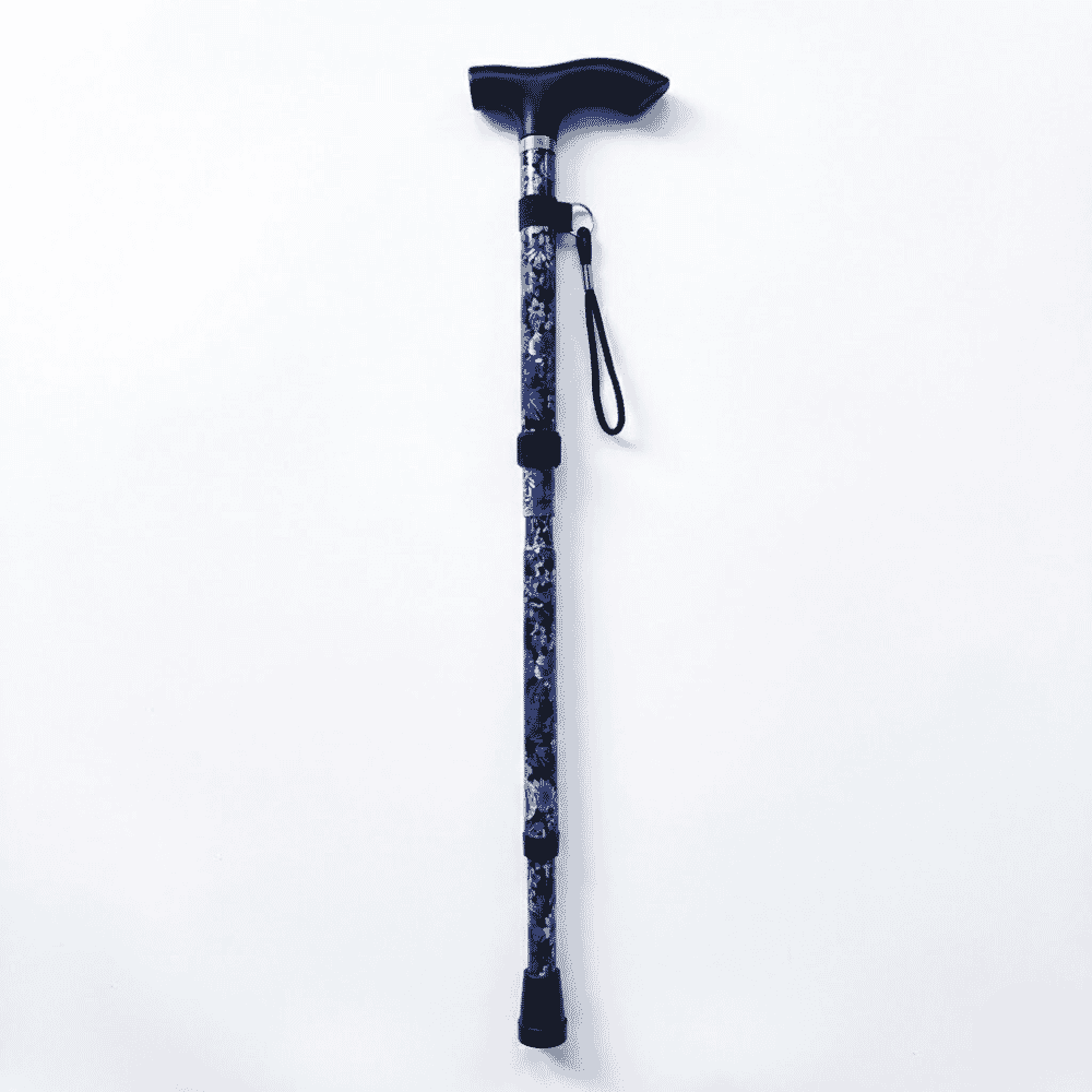 folding floral walking stick unfolded