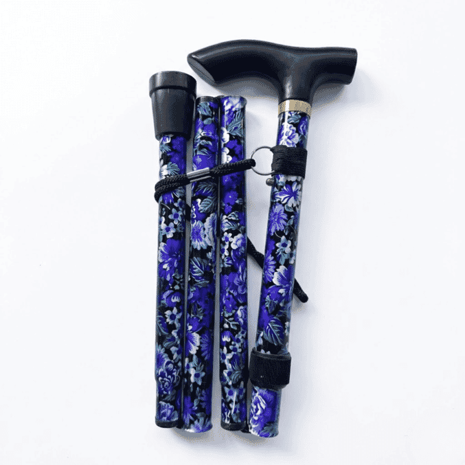 folding floral walking stick