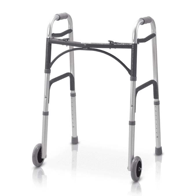 folding heavy duty walking frame with wheels