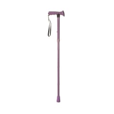 Folding Rubber Handled Walking Stick - Lilac