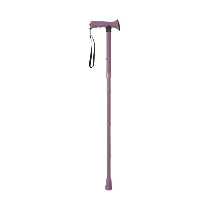 folding rubber handled walking stick lilac