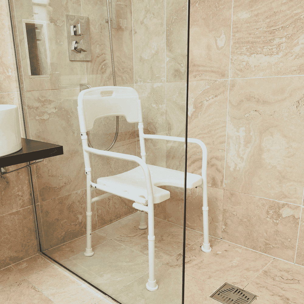 folding shower chair lifestyle