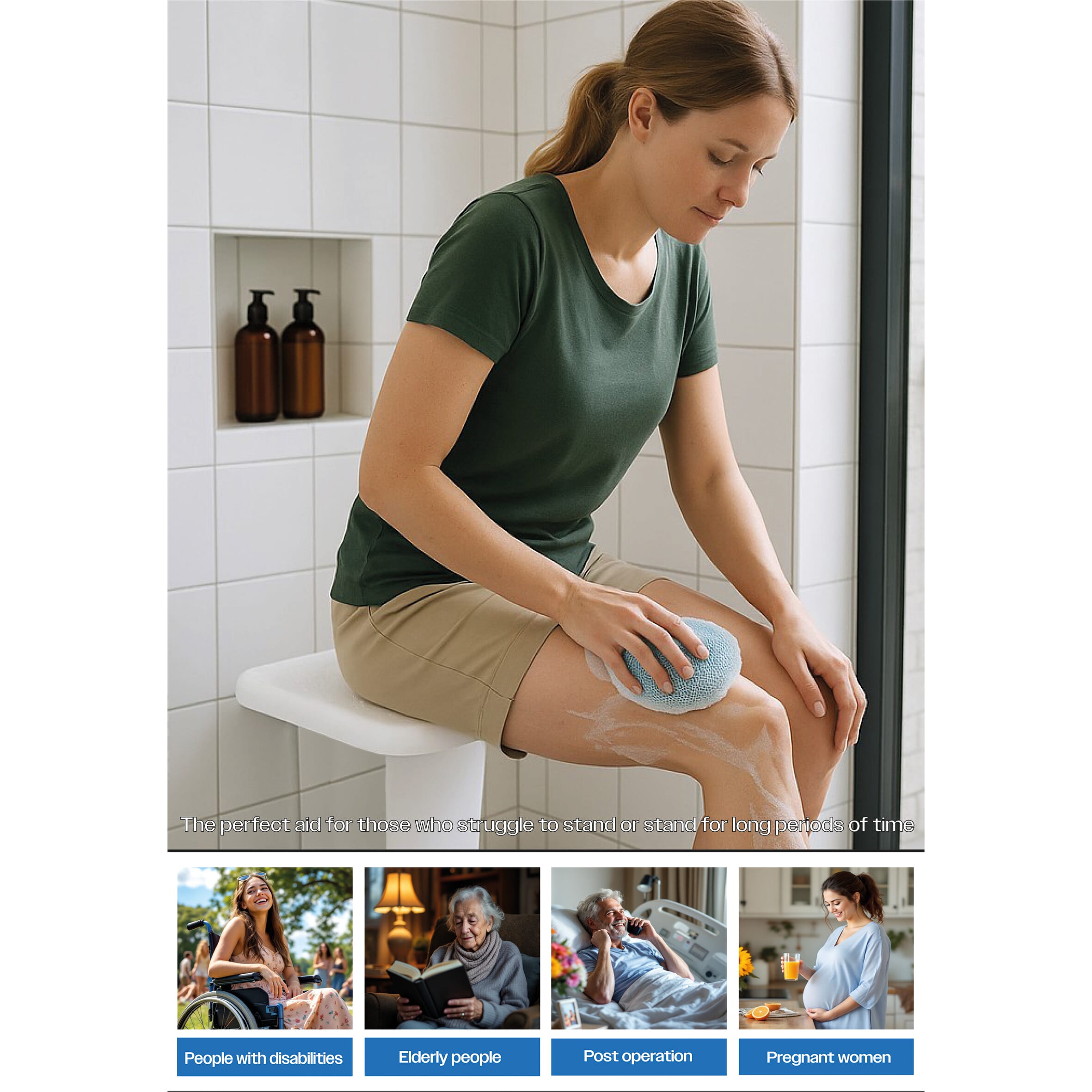 folding shower seat with leg 6