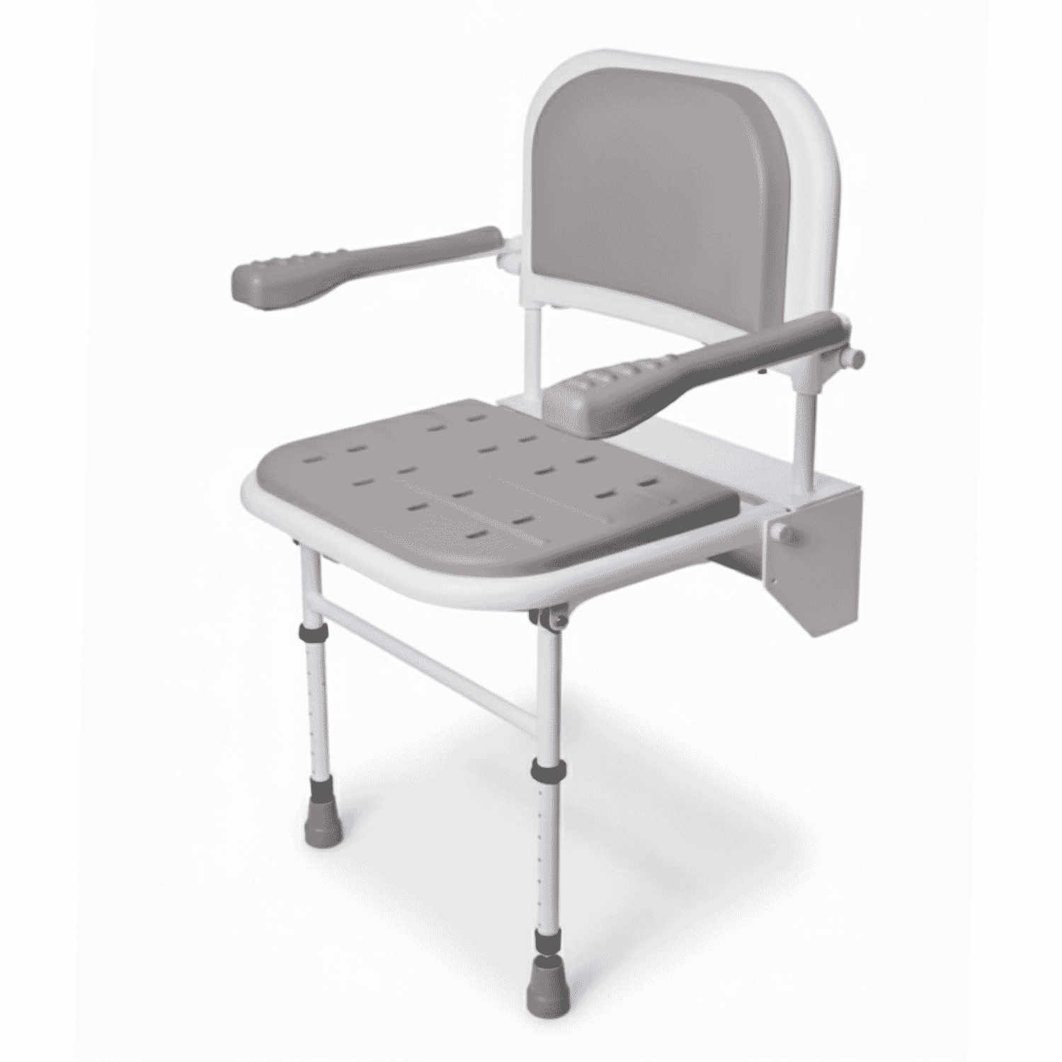 View Folding Shower Seat with Legs Padded Back Arms Seat information