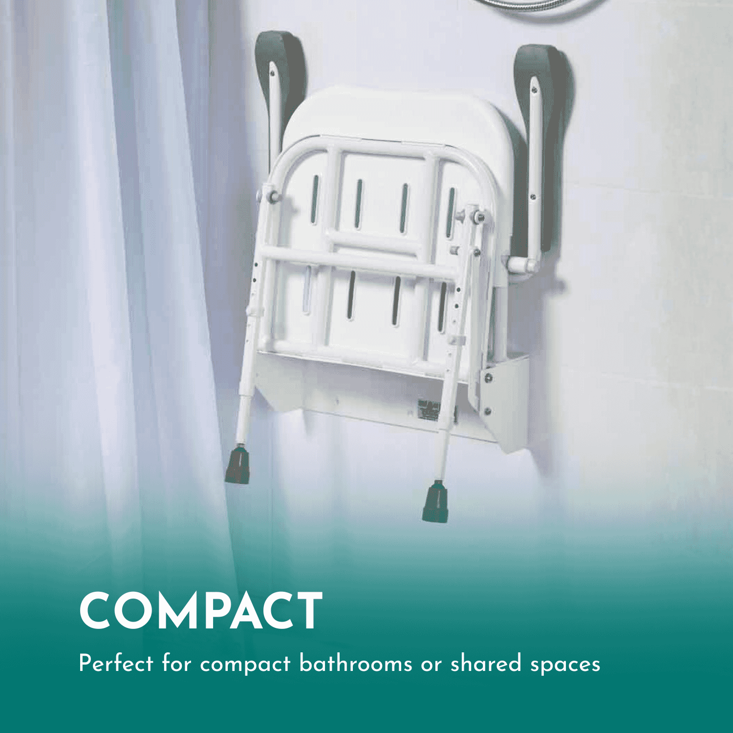 folding shower seat with legs compact