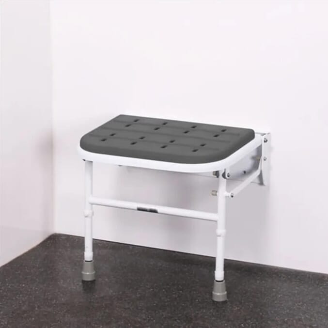 folding shower seat with legs padded seat