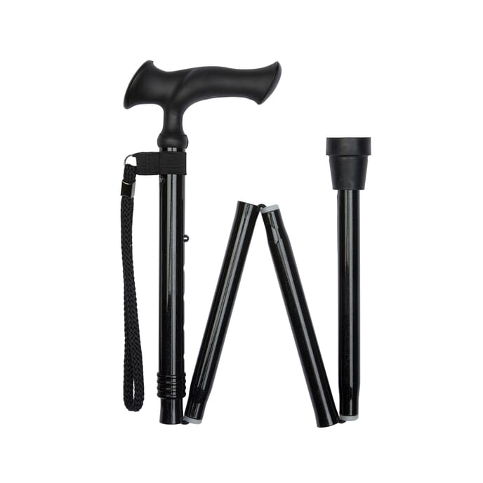 Folding Stick With Ergonomic Handle - Black from Essential Aids